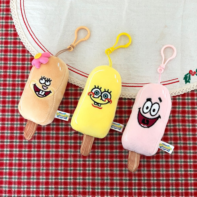 스폰지밥 아이스크림 인형 가방고리 스폰지밥