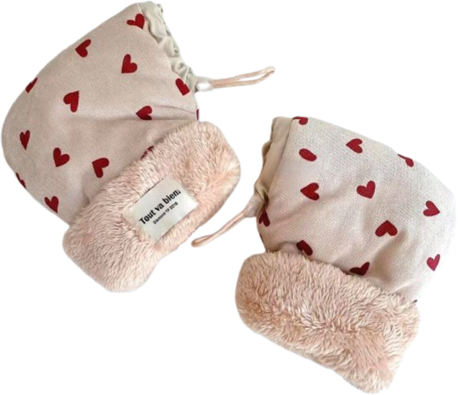 하루오늘 자전거 킥보드 장갑 핸드워머, 1개, 04 하트