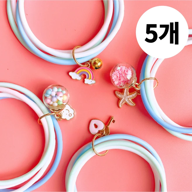 GLOW SUMMER 천연 에센셜 비즈 모기팔찌 5개 SET, 10g - 쿠팡