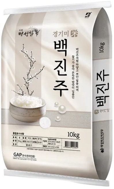 25년산 햅쌀 경기미 백진주10kg 상등급 당일도정, 10kg, 1개