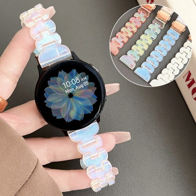 가민 베뉴 SQ 2 플러스 호환 홀로그램 오로라 글리터 레진 스트랩 밴드 시계줄, 22mm, saw1046 블루