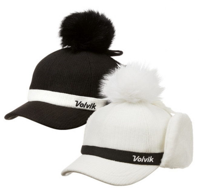 Volvik 볼빅 여우털귀달이캡 겨울 골프모자 여성용, 화이트, 1개