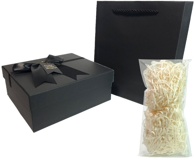 제로리빙 선물 포장 박스 + 쇼핑백, 1개, 검정