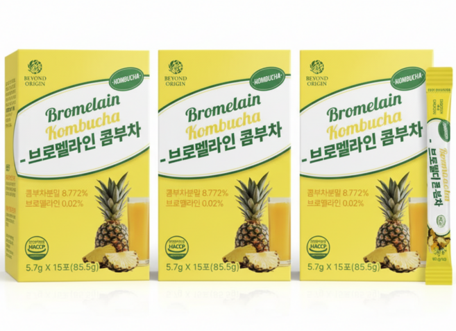 (비욘드)브로멜라인 콤부차, 3개, 5.7g, 15개입