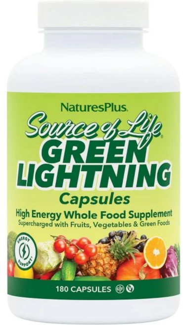 Natures Plus Source of Life Green Lightning - 180 Vegetarian Capsules - All Natural High Energy Wh, Natures Plus Source of Life Gr, 1개, 180정 - 쿠팡
