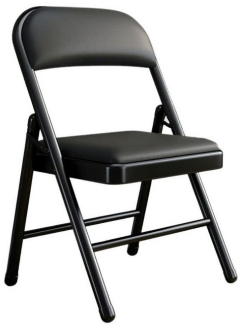 DURONY 행사용 가정용 등 다양한 컬러 두꺼운 다용도 접이식의자, 1개, 블랙