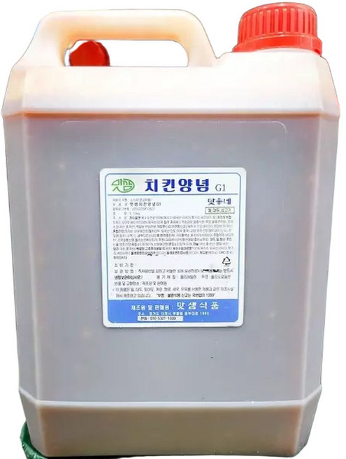 (5Kg) 맛샘 치킨 양념 소스/닭요리/닭소스/닭꼬치/너겟/업소용/대용량/비법/떡꼬치/액상/닭양념/닭강정, 5kg, 1개