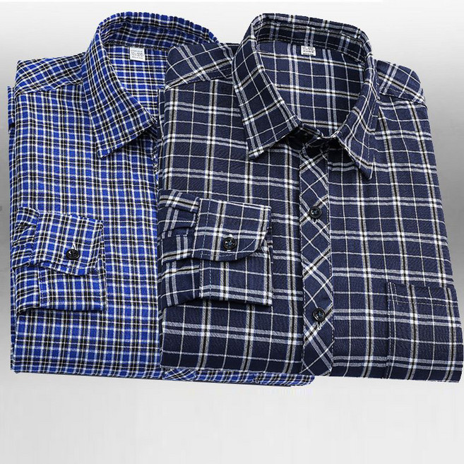 1+1 중년 남자 긴팔 셔츠 블라우스 여름 캐주얼 기질 얇은 남방 남성 봄가을 빅사이즈 루즈핏 코트 패션 체크 상의 WMY