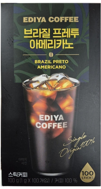 이디야 브라질 프레투 아메리카노 100T, 100g, 1g