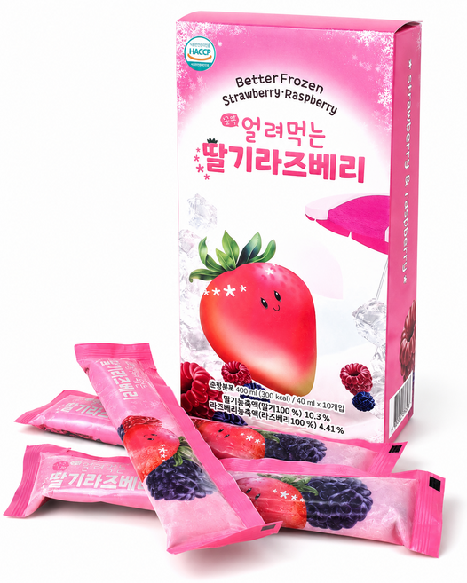 얼려먹는 딸기라즈베리, 30개, 40ml