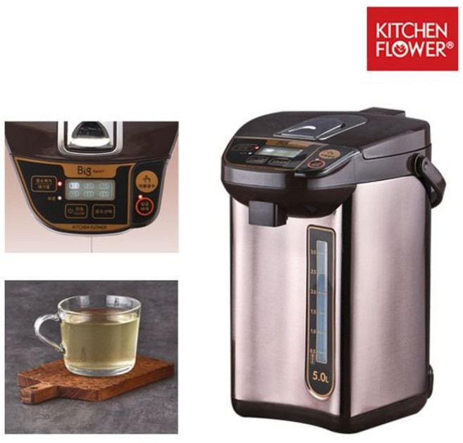 키친플라워 빅스마트 전기보온포트 5L 온도조절기능, 상세페이지 참조