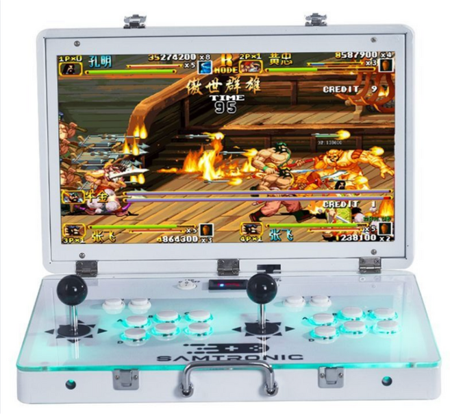 2026업그레이드 한국어 지원 21인치 LED 휴대용 3D WIFI 최고급형 레트로 게임기, 1개, 블랙, 업그레이드 최고급형 + 무선