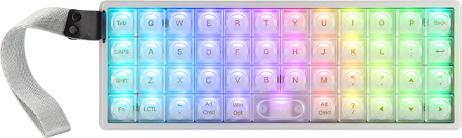 EPOMAKER Luma40 40배열 로우프로파일 알루미늄 유무선 기계식 키보드 QMK/VIA, 화이트, Kailh White Rain  스위치, 제조사축