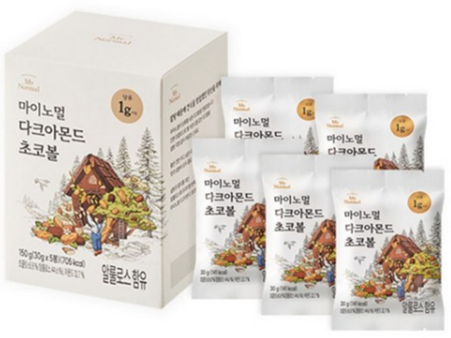 마이노멀 다크초코볼 아몬드, 30g, 5개
