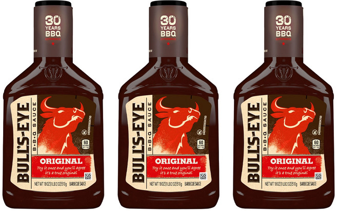 불스아이 BBQ 소스 오리지널, 510g, 3개