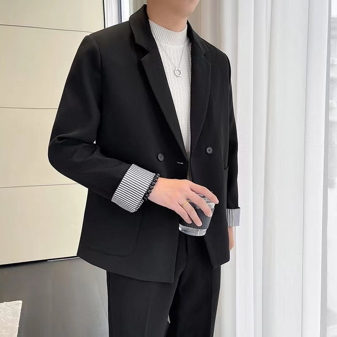 휠렉스 남성 더블 자켓 블레이저 세미정장 슬림핏 봄 오피스룩 J186