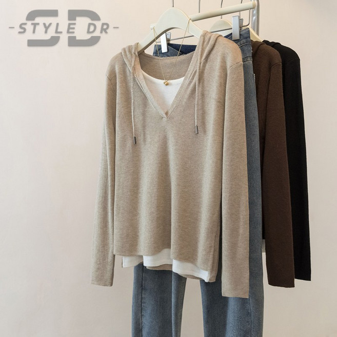 스타일닥터 여성 긴팔 후드티 맨투맨 레이어드캐주얼 티셔츠