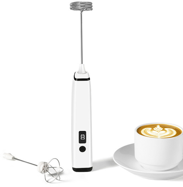 스피세프 전동 무선 우유 거품기 카페휘핑기, 흰색