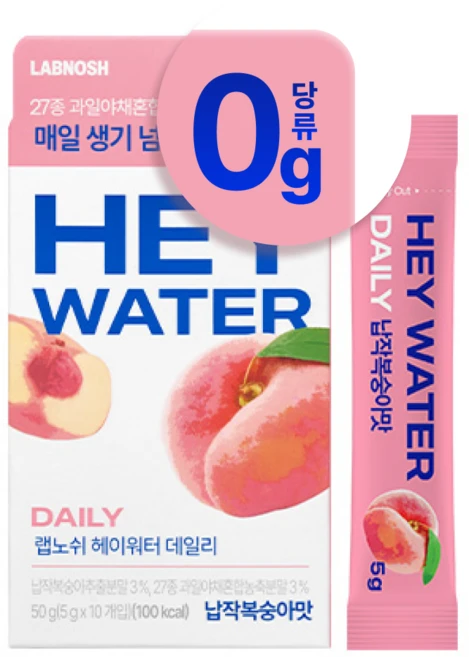 랩노쉬 헤이워터 데일리 납작복숭아맛, 1박스, 50g - 쿠팡