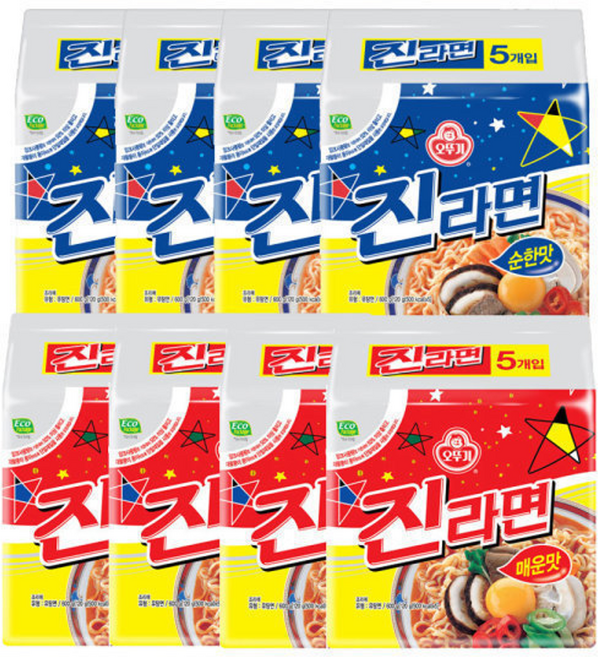 오뚜기 진라면 순한맛 20개+매운맛 20개 (총 40개), 40개