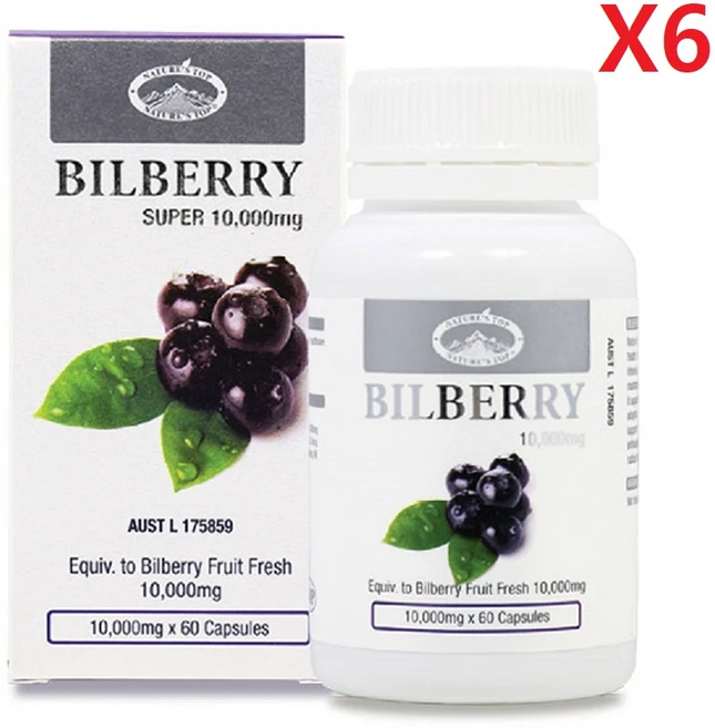 호주 네이쳐스탑 빌베리 슈퍼 10000mg 60정-6개, 6개, 60정 - 쿠팡