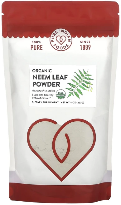 Pure Indian Foods 유기농 님 잎 분말 227g(8oz), PureIndianFoods유기농님잎분말227g8oz, 227g, 1개 - 쿠팡