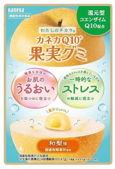 KANEKA 카네카 Q10 과일 구미 40g×10봉 와나시미 환원형 코엔자임 Q10 배합 와나시 과즙 사용, 1개, 1g
