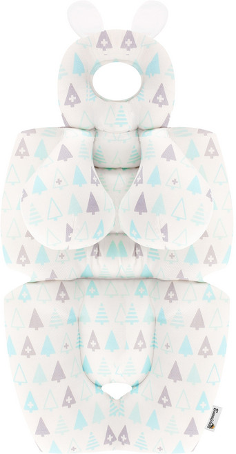 보니숑 짱구베개 + 목베개 일체형 사계절 유모차라이너, 캔디트리블루, 1개