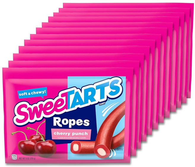 SweeTARTS 로프 캔디 사워 애플 부드럽고 쫄깃한 3.5온스(12팩)