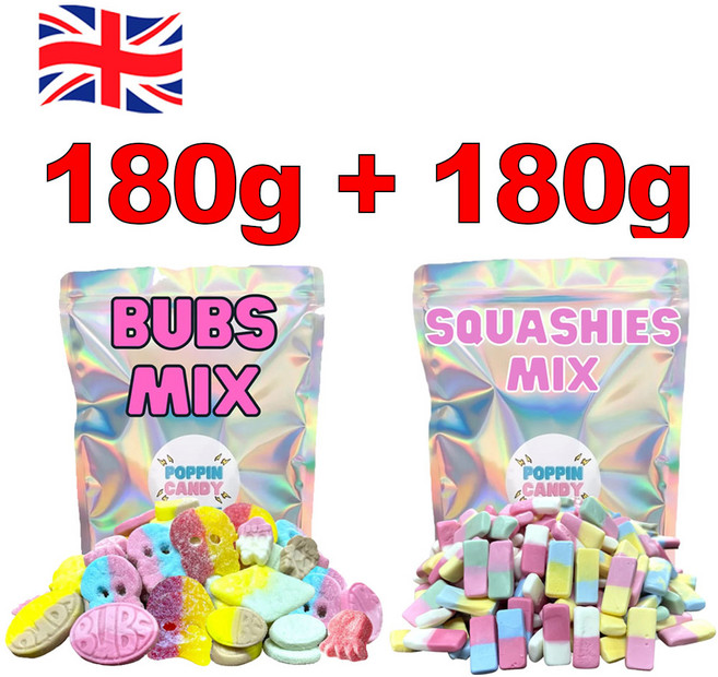 [영국발송] 스웨디시 스웨덴 젤리 법스믹스 180g + 스위즐스 스쿼시 믹스 180g