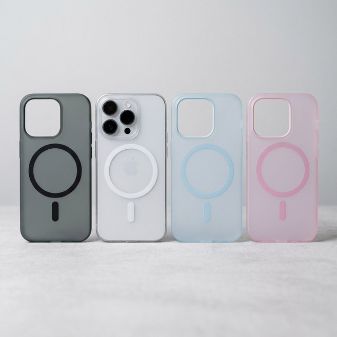 포앤디 맥세이프 지문방지 생폰 초슬림 변색방지 스키니 슬림핏 무광 매트 반투명 얇은 핸드폰케이스