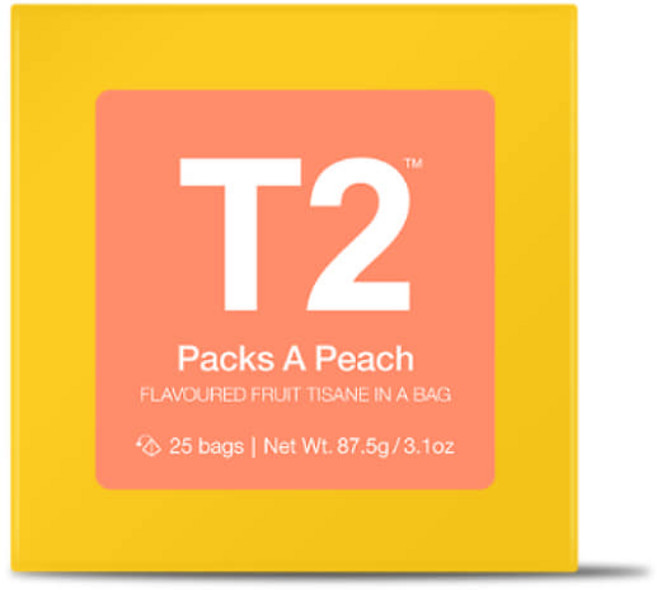 T2 팩스어피치 티백, 87g, 1박스, 25개입