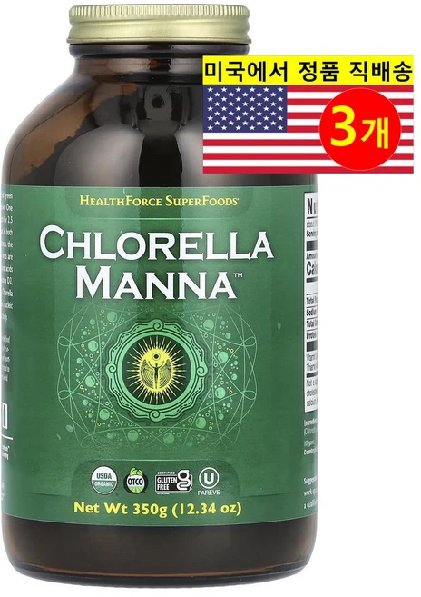 HealthForce 헬스포스 그린 슈퍼 푸드 클로렐라 만나 Chlorella Manna, 350g, 3개 - 쿠팡