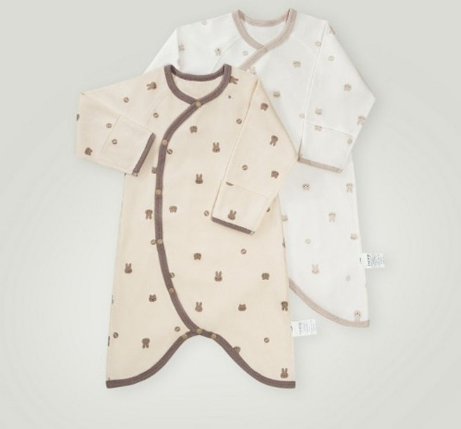 아이숲 토끼곰 양면 배냇가운 2color