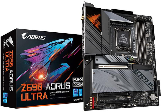 GIGABYTE Z690 AORUS 울트라 (LGA 1700/ 인텔 Z690/ ATX/ DDR5/ Quad M.2/ PCIe 5.0/ USB 3.2 Gen2X2/ C 타입/ W
