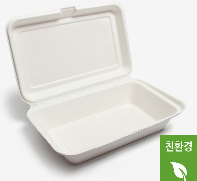 더팩컴퍼니 일회용 펄프도시락 30호 종이도시락 일체형종이도시락 100개 / 500개, 1개