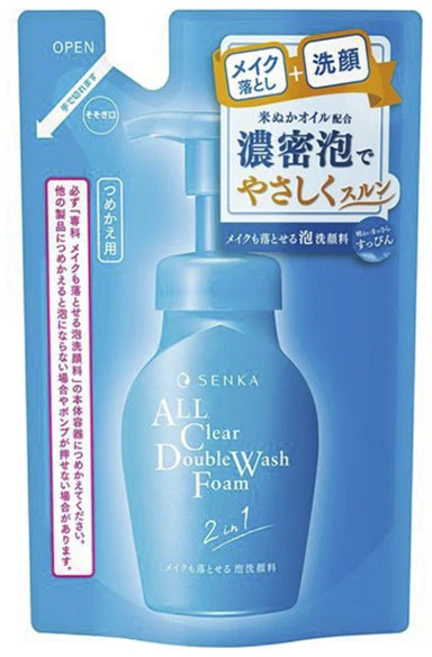 센카 올 클리어 더블 워시 폼 2인1 펌프형 세안제 리필용, 130ml, 1개 - 쿠팡