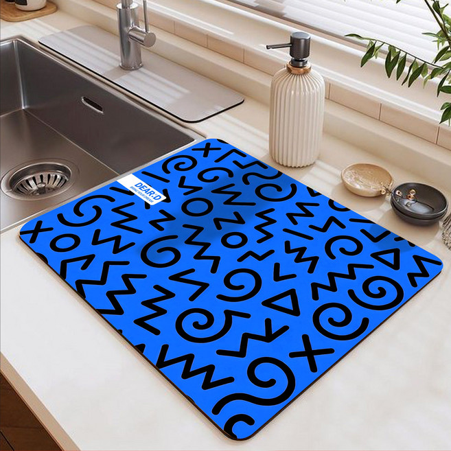 디어디 빨아쓰는 규조토 설거지 매트 식기 건조 주방 드라잉 DL140, D_027, 1개