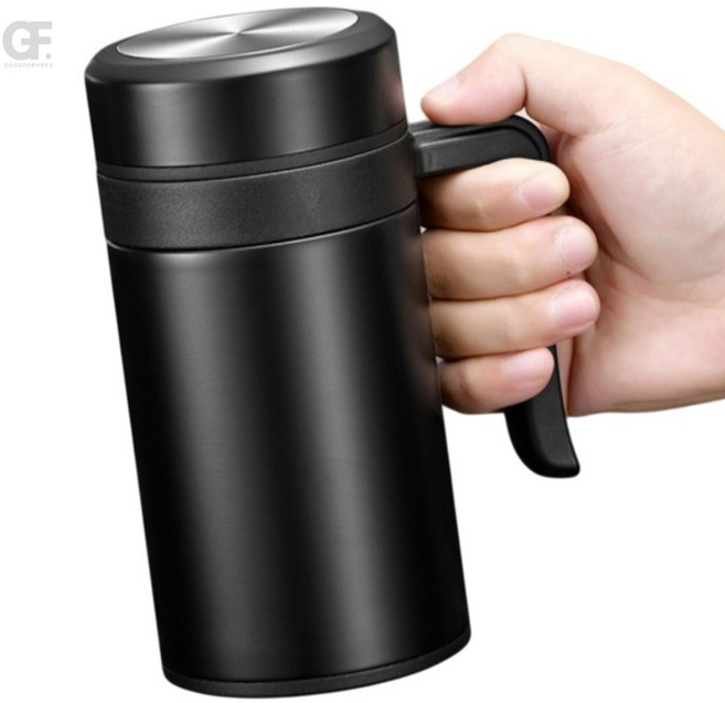 굿포머스 보온보냉 손잡이 텀블러(450ml) 블랙 보온보냉머그컵