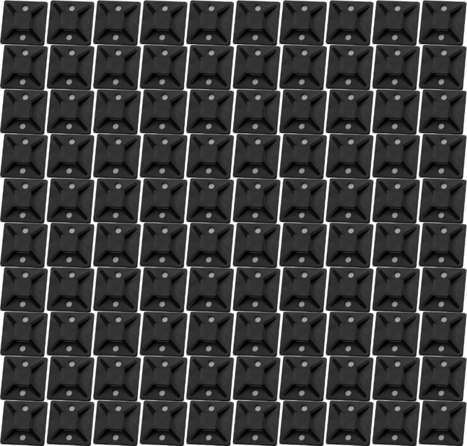 100개입 접착식 케이블 타이 마운트 홀더 화이트 블랙, 1세트, 03. 블랙 20mm(T75020)