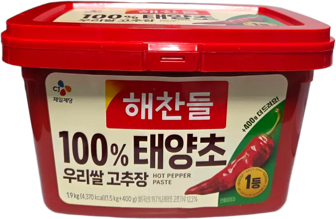 해찬들 100% 우리쌀 태양초 고추장, 1.9kg, 3개