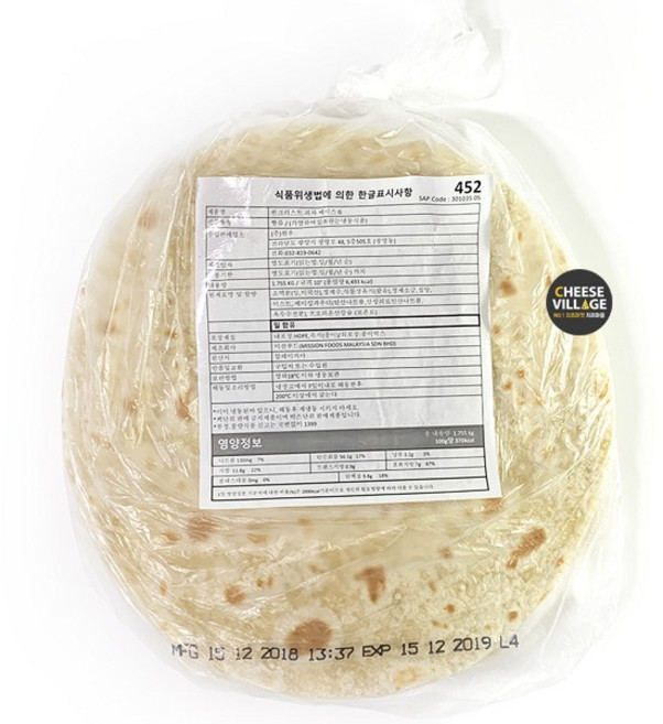 미션푸드 씬 크러스트 피자도우 13인치 60장 (드라이아이스 배송), 1박스, 10.5kg