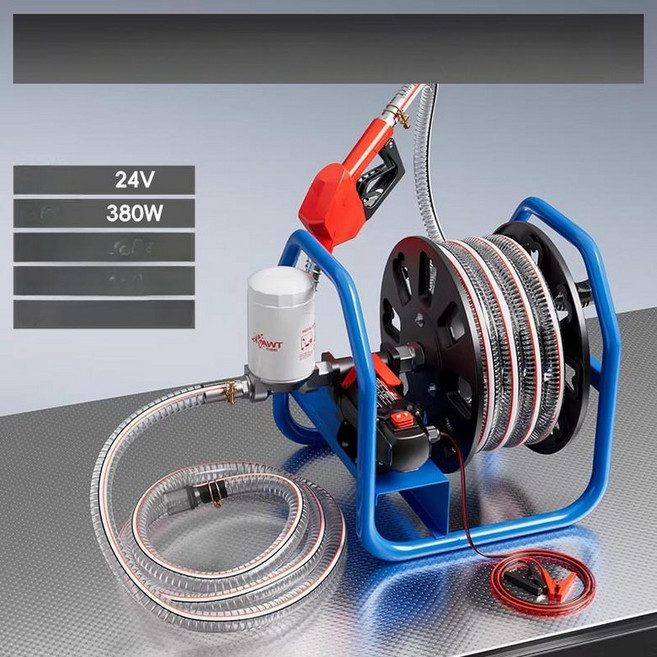 자동주유기 급유기 220V 경유 말통 계량건 펌프, 24V 강선 호스, 380W-550W, 1개