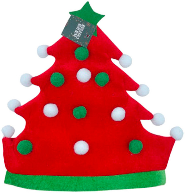 크리스마스 트리 모자 파티 고스튬 의상 소품, 1개, 레드