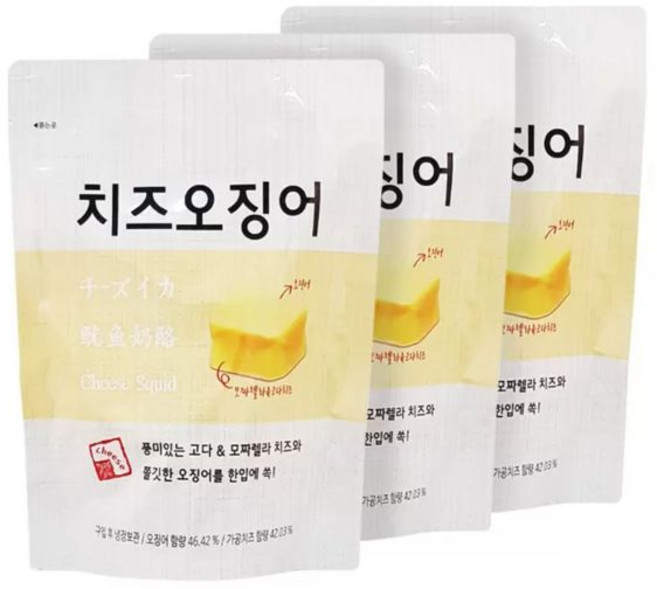 입이 심심할때 마마스 초이스 치즈 오징어 120g x 3 맛있는 간식 어린이집 사무실 추천, 3개