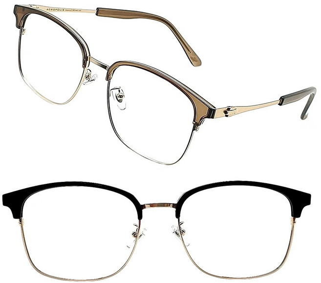 [당일발송] 페이스오프 가벼운 오버사이즈 빅사이즈 하금테 반뿔테 안경 얼큰이 대두 큰 안경테