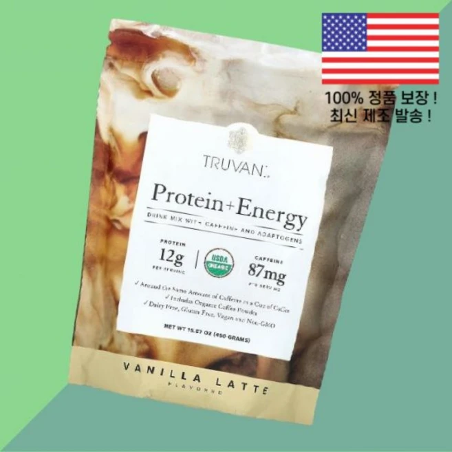 트루바니 단백질 프로틴 에너지 바닐라 라떼 15.87온스 450g Truvani Protein Energy Vanilla Latte 15.87oz - 쿠팡