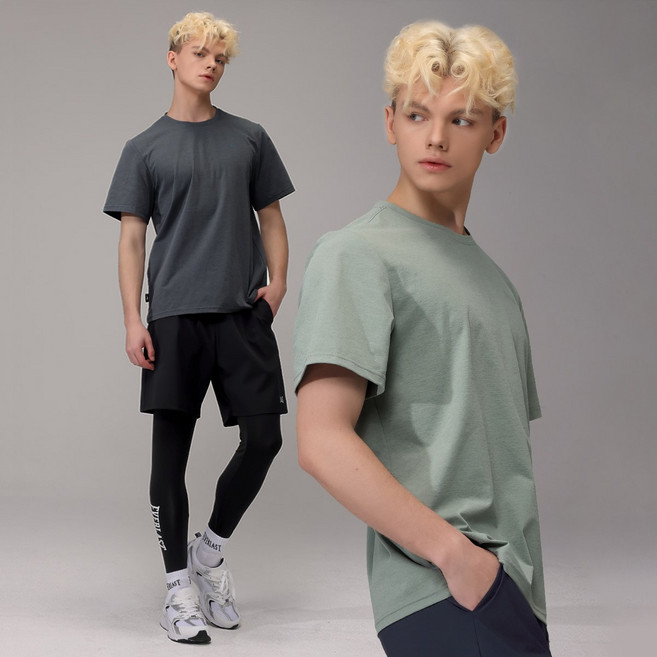 에버라스트 기능성 남자 반팔티 + 반바지 레깅스