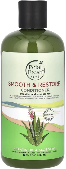 Petal Fresh 퓨어 스무스 & 리스토어 컨디셔너 케라틴 오일 & 알로에베라 475ml(16fl oz), PetalFresh퓨어스무스리스토어컨디셔너케라틴오일알로, 1개, 475ml - 쿠팡