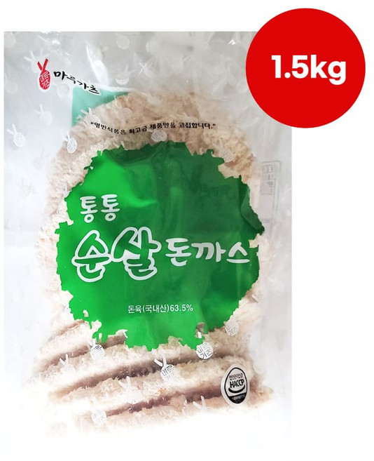 등심 순살돈까스 로스까스 커틀릿 국내산 돈육 대용량 업소용 식당 어린이집 급식, 1개, 1.5kg